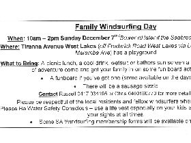 Family Day for SA Wavesailors - Westlakes