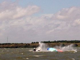 When Goolwa had water - you can see why I wore a lid!