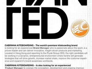 Cabrinha are Hiring - Work in the Kiteboarding Industry! - Kitesurfing News